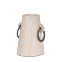 Monique Small Light Brown w Handles Wood Pot - Default Title