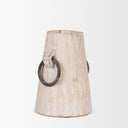 Monique Small Light Brown w Handles Wood Pot - Default Title