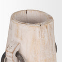 Monique Small Light Brown w Handles Wood Pot - Default Title