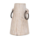 Monique Large Light Brown w Handles Wood Pot - Default Title