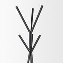 Everett Matte Black Metal w Two Wood Shelves Coat Rack - Default Title
