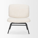 Nora Cream Fabric w Matte Black Metal Legs Accent Chair - Default Title