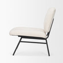 Nora Cream Fabric w Matte Black Metal Legs Accent Chair - Default Title