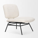 Nora Cream Fabric w Matte Black Metal Legs Accent Chair - Default Title