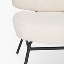 Nora Cream Fabric w Matte Black Metal Legs Accent Chair - Default Title