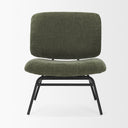 Nora Forest Green Fabric w Matte Black Metal Legs Accent Chair - Default Title