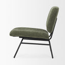 Nora Forest Green Fabric w Matte Black Metal Legs Accent Chair - Default Title