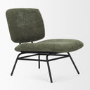 Nora Forest Green Fabric w Matte Black Metal Legs Accent Chair - Default Title