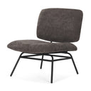 Nora Charcoal Fabric w Matte Black Metal Legs Accent Chair - Default Title