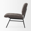 Nora Charcoal Fabric w Matte Black Metal Legs Accent Chair - Default Title