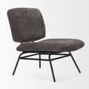 Nora Charcoal Fabric w Matte Black Metal Legs Accent Chair - Default Title