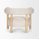 Gianna Open Back Light Brown Wood w Oatmeal Fabric Accent Chair - Default Title