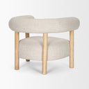 Gianna Open Back Light Brown Wood w Oatmeal Fabric Accent Chair - Default Title