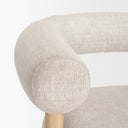 Gianna Open Back Light Brown Wood w Oatmeal Fabric Accent Chair - Default Title