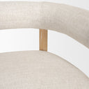 Gianna Open Back Light Brown Wood w Oatmeal Fabric Accent Chair - Default Title
