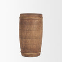 Porta Small Medium Brown Reclaimed Wooden Pot - Default Title