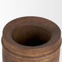 Porta Small Medium Brown Reclaimed Wooden Pot - Default Title