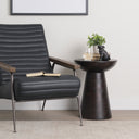 Novell Dark Brown Wood Pedestal Accent Table - Default Title
