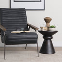Palmera Dark Brown Wood Pedestal Accent Table - Default Title