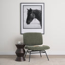 Nora Forest Green Fabric w Matte Black Metal Legs Accent Chair - Default Title