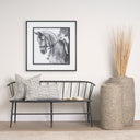 Jenna Cream w Black Print Linen Square Decorative Pillow Cover - Default Title