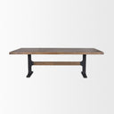 Araxi Rectangular Dark Brown Wood w Black Metal Base Dining Table - Default Title
