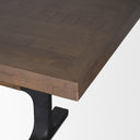 Araxi Rectangular Dark Brown Wood w Black Metal Base Dining Table - Default Title