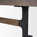 Araxi Rectangular Dark Brown Wood w Black Metal Base Dining Table - Default Title