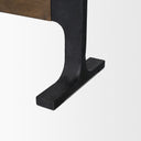 Araxi Rectangular Dark Brown Wood w Black Metal Base Dining Table - Default Title