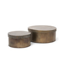 Josephine Round Antique Gold Metal Box Set of 2 - Default Title