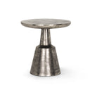 Bobbi Textured Polished Nickel Cast Aluminum Metal Accent Table - Default Title
