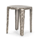 Randy Textured Silver Nickel Cast Aluminum Metal Accent Table - Default Title