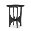 Sobi Textured Matte Black Round Metal Accent Table - Default Title