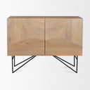 Darwin Light Brown Wooden 2 Door w 2 Shelves Accent Cabinet - Default Title