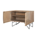 Darwin Light Brown Wooden 2 Door w 2 Shelves Accent Cabinet - Default Title