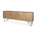 Darwin Light Brown Wooden 4 Door w 2 Shelves Sideboard - Default Title