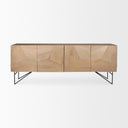 Darwin Light Brown Wooden 4 Door w 2 Shelves Sideboard - Default Title