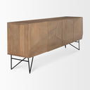 Darwin Light Brown Wooden 4 Door w 2 Shelves Sideboard - Default Title