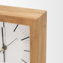 Renaya Light Brown Wood w Matte Black Metal Base Table Clock - Default Title