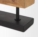 Renaya Light Brown Wood w Matte Black Metal Base Table Clock - Default Title