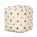 Saanvi Wool w Cream and Black Stitched Cross Patterned Pouf - Default Title