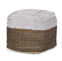 Samiya Jute w White Cotton Pouf - Default Title