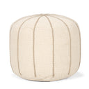 Sachi Beige w Stitching Pouf - Default Title