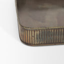 Varun Square Antiqued Brass Metal Tray Set of 2 - Default Title