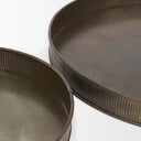 Varun Round Antiqued Brass Metal Tray Set of 2 - Default Title
