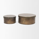 Josephine Round Antique Gold Metal Box Set of 2 - Default Title