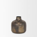 Daya Short Antiqued Gold Metal Vase - Default Title
