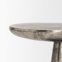 Bobbi Textured Polished Nickel Cast Aluminum Metal Accent Table - Default Title