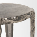 Randy Textured Silver Nickel Cast Aluminum Metal Accent Table - Default Title