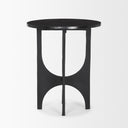 Sobi Textured Matte Black Round Metal Accent Table - Default Title